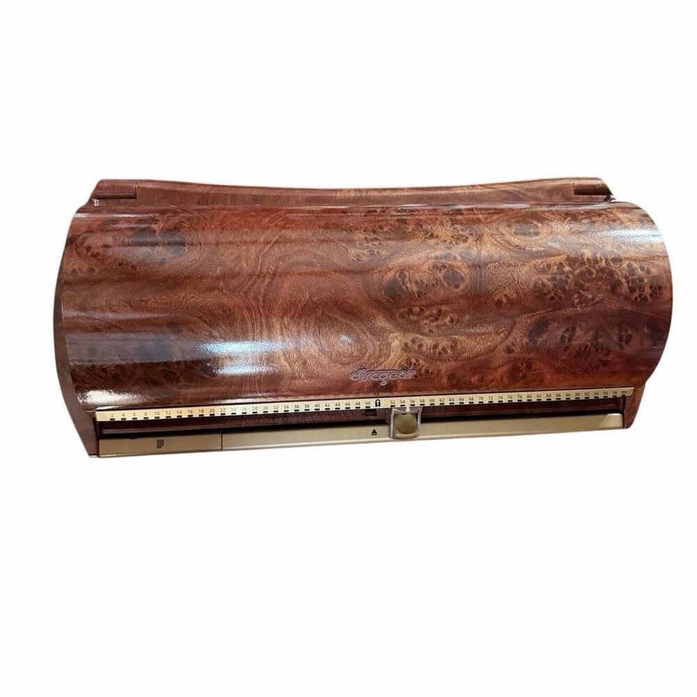 Vintage DiscGear Selector 100 CD DVD Storage Case Organizer Burl Wood FOR PARTS